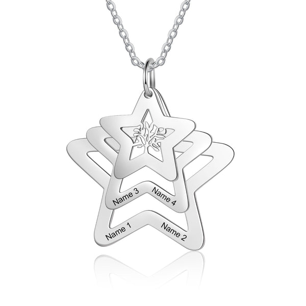 Personalized Stainless Steel Star Pendant Necklace