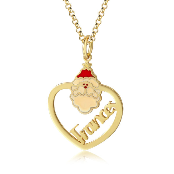 Personalized Christmas Santa Claus Name Necklace