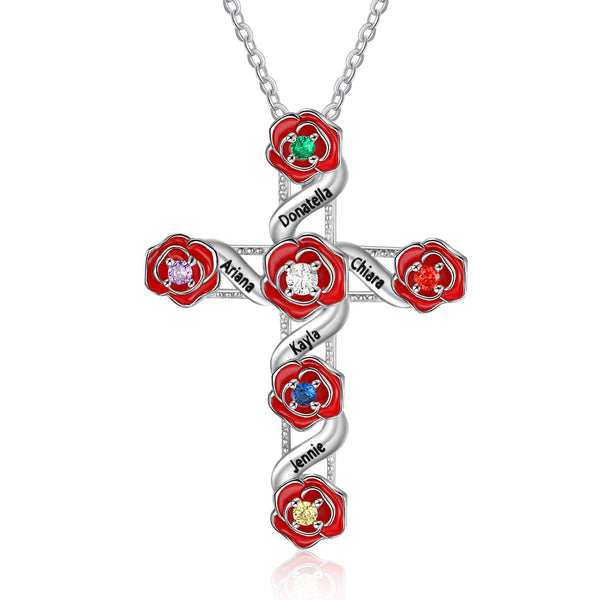 Rhodium Plated Cross Pendant Necklace